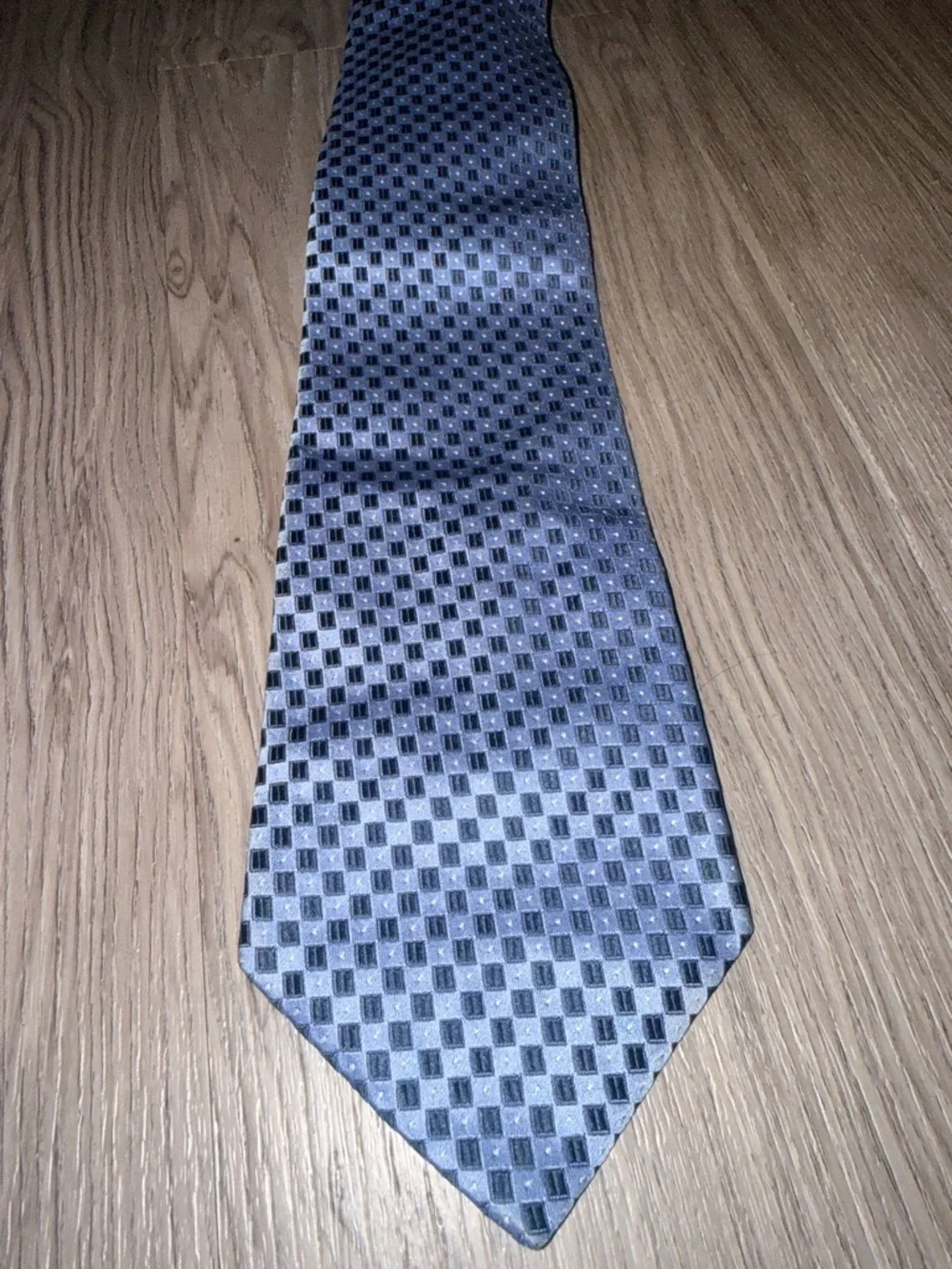 Murano Blue Checkered Silk Tie